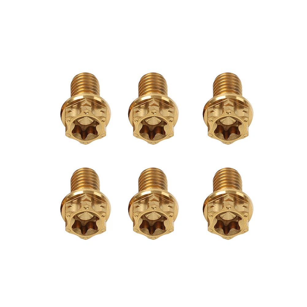 6pcs M10x40mm Titanium Torx Head Flange Screws for Motorcycle Bike