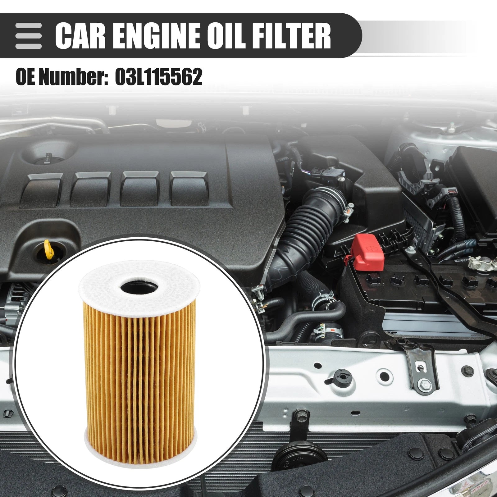 Set of 1 Engine Oil Filter for Volkswagen Passat 2.0L (2012–2015) No. 03L115562