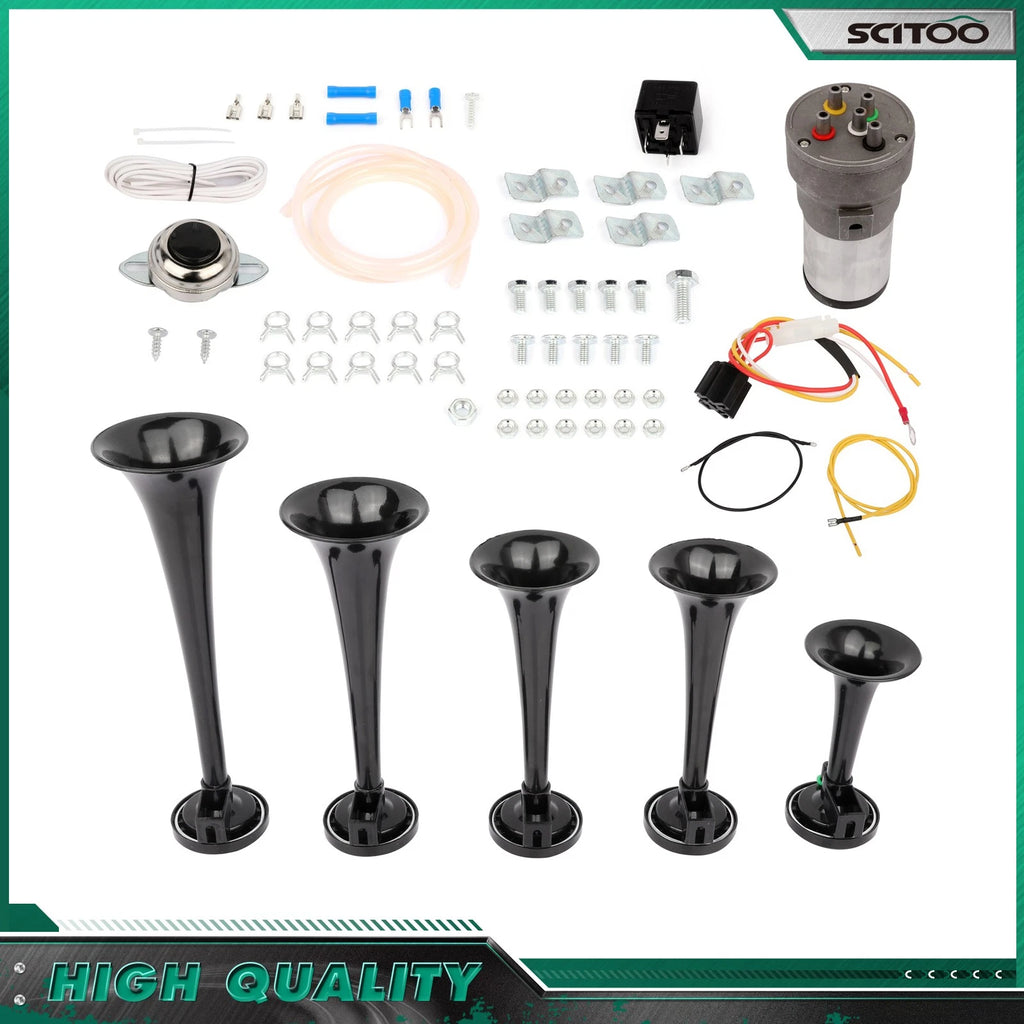 5 Trumpet Air Horn for Truck (12V, 130dB)