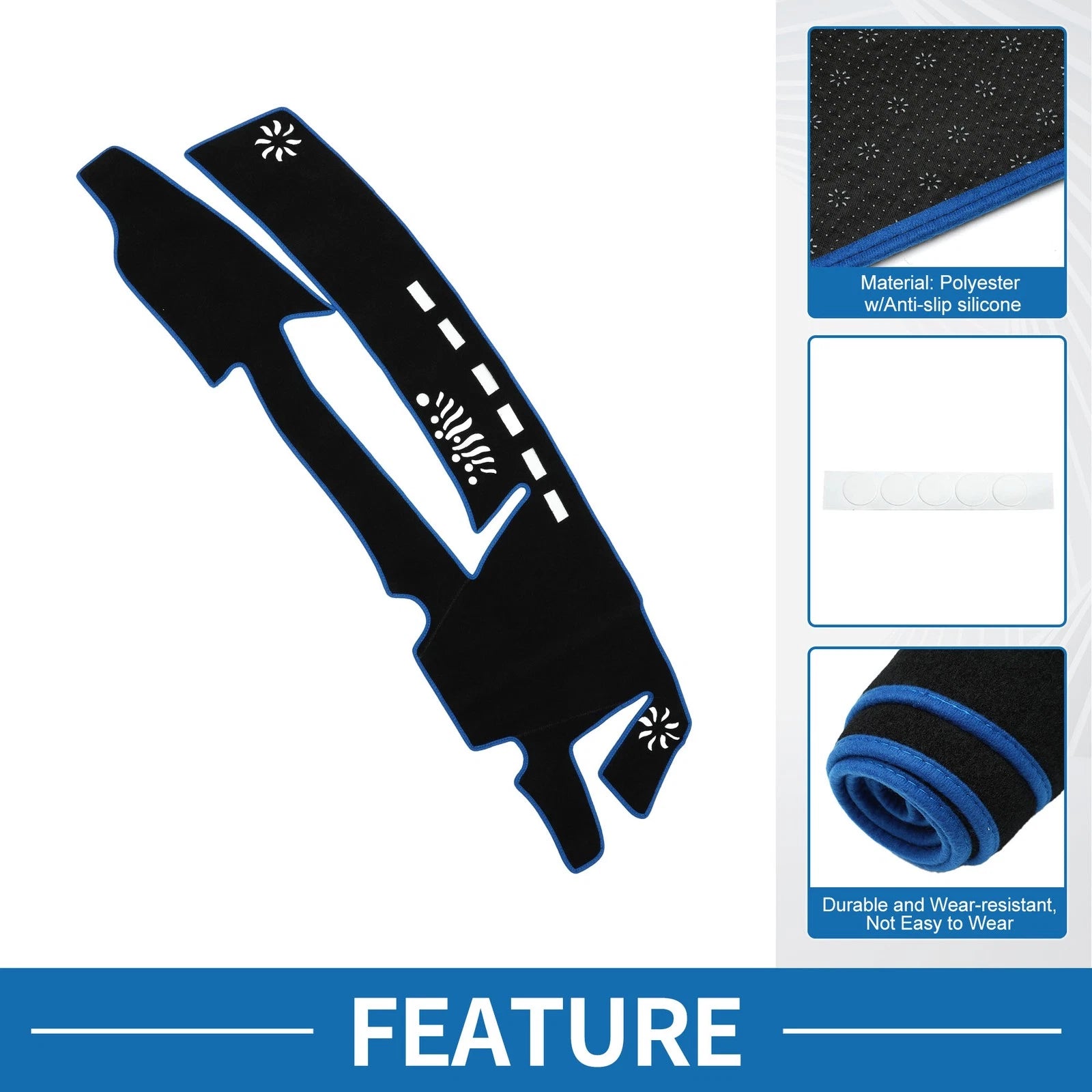 Dashboard Cover Mat for Lexus ES 300h (2021–2023) Sun Protector Black Blue