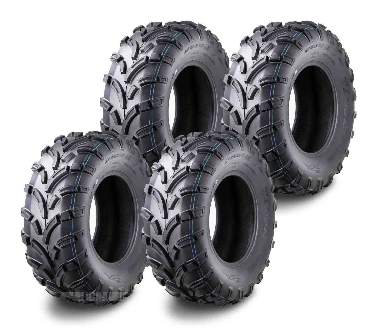 Set of 4 High Load Capacity 25x10-12 ATV Tires for Arctic Cat 500 (1998–2002)