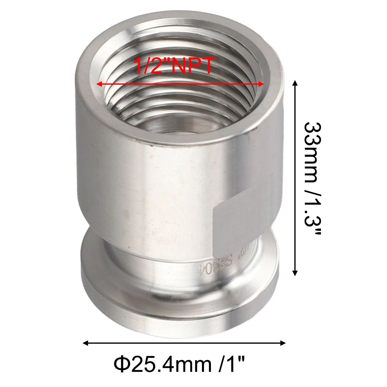 Tri Clamp Connector for Dairy and Beverage (NPT 1/2 Inch, Ferrule Size)