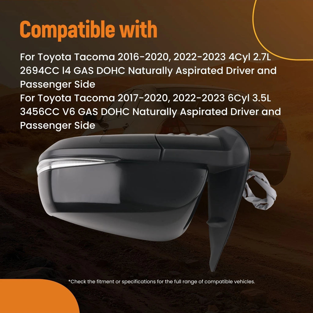 Power Heated Rear View Side Mirror for Toyota Tacoma (2016–2023)