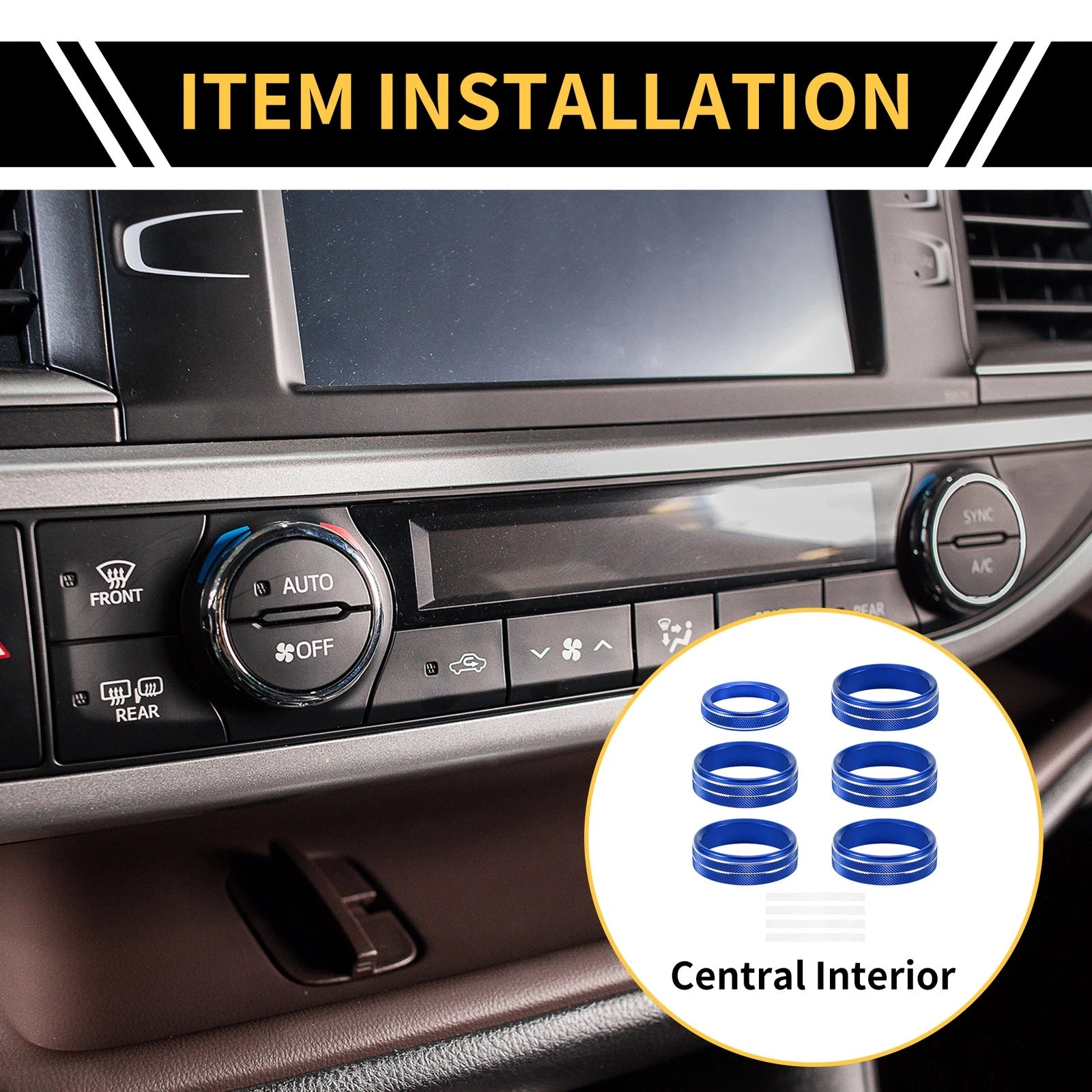 Air Conditioner Switch Knob Cover Ring for Ford F-150 (2015–2023) Blue