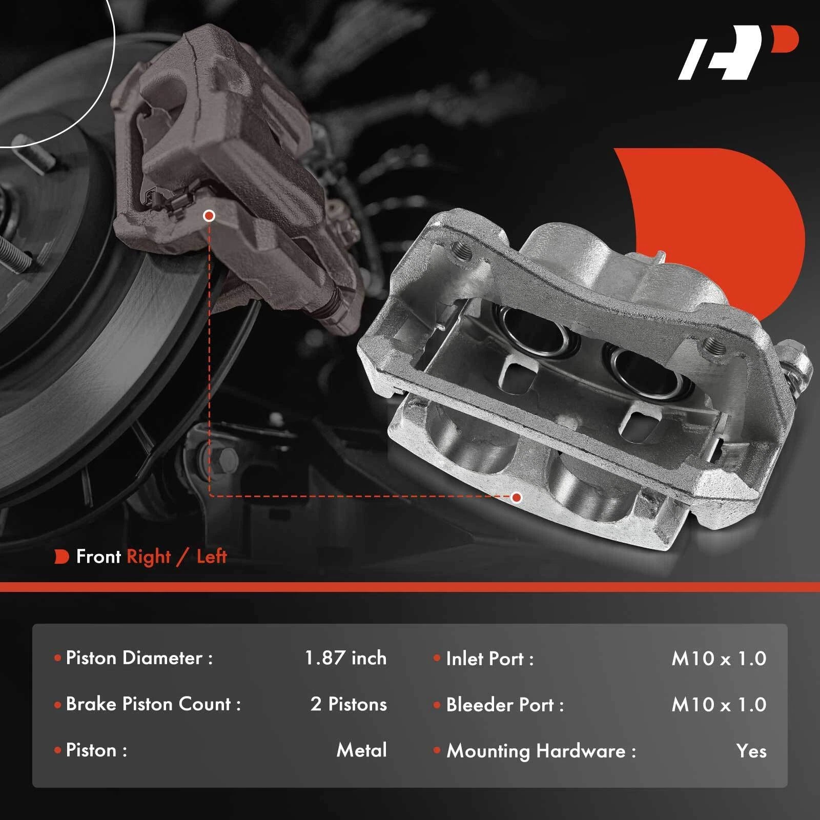 Front Right Disc Brake Caliper with Bracket for Honda Pilot (2009-2015)