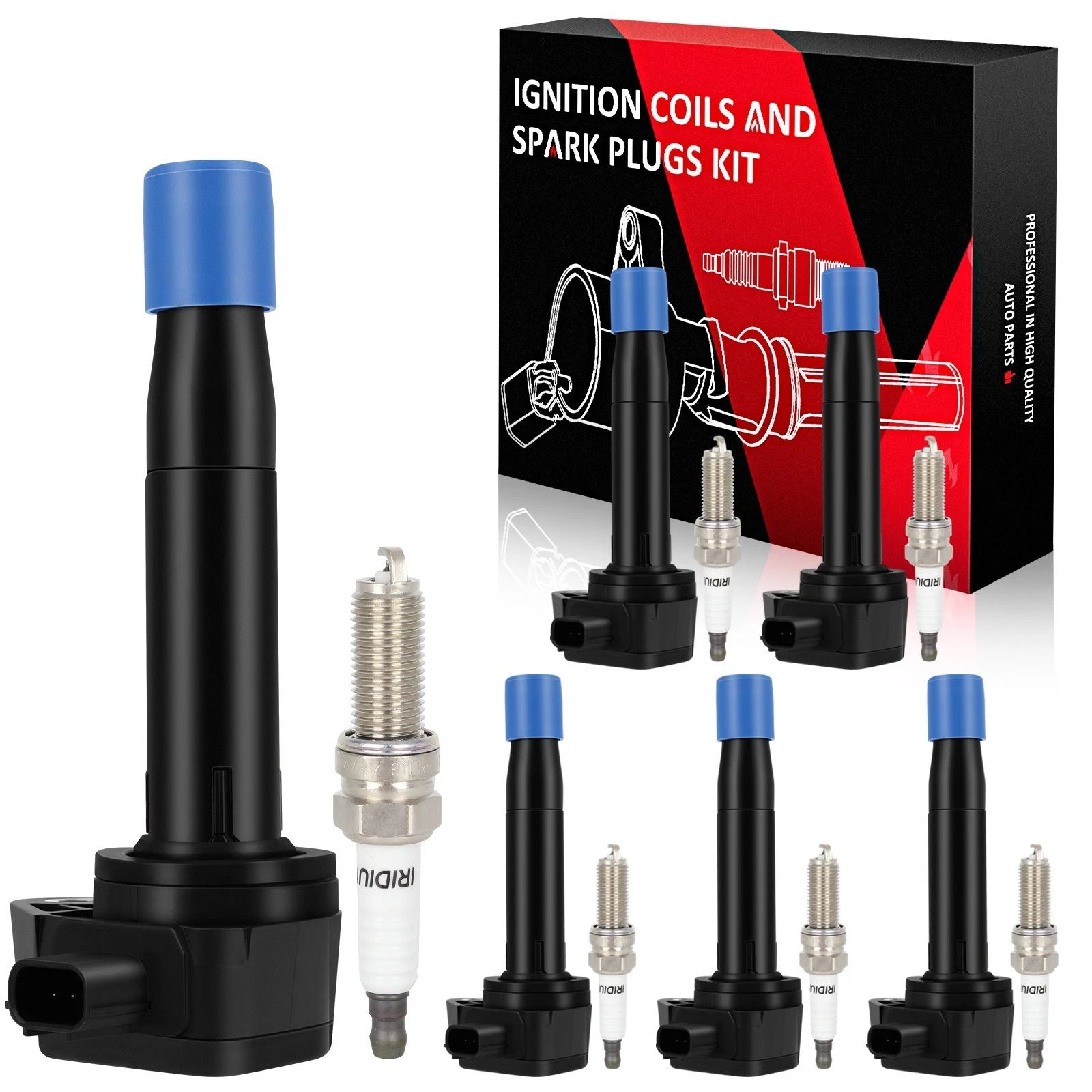 Ignition Coils & Spark Plugs for Honda Accord Crosstour Odyssey Acura TL TSX RL