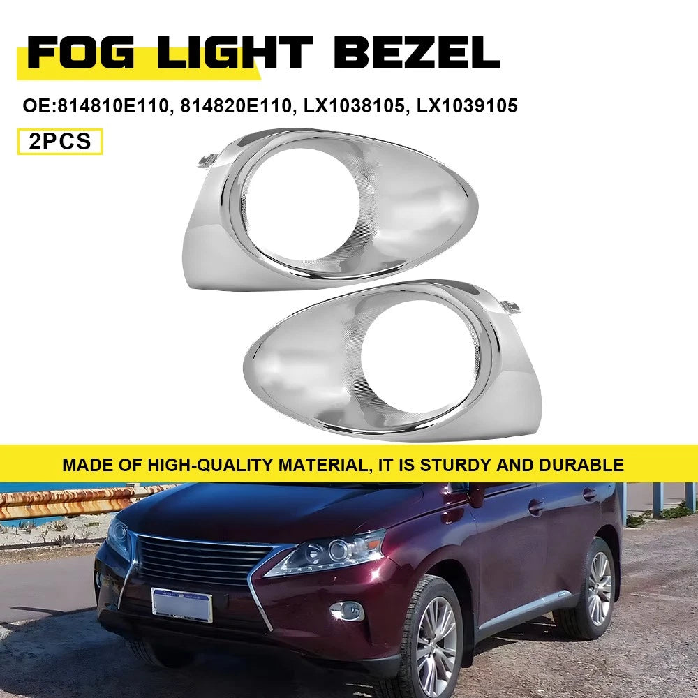 2X Chrome Front Fog Light Bezel Trim for Lexus RX350 RX450h (2013–2015)