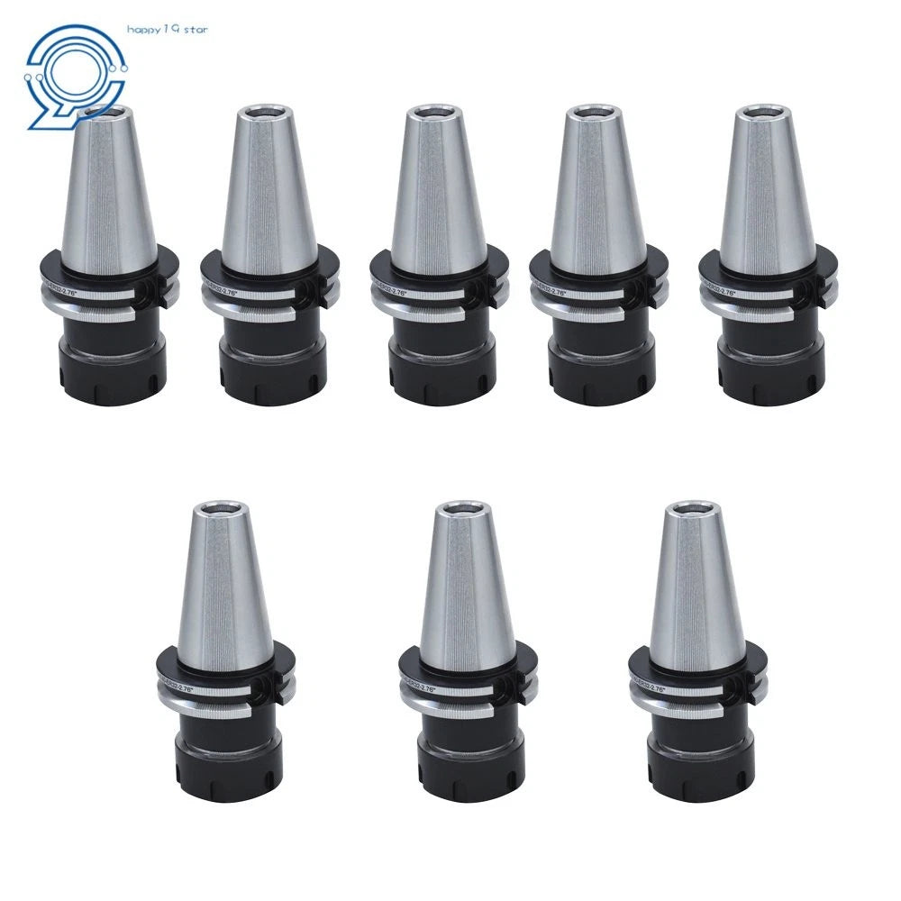 Set of 8 CAT40-ER32 Collet Chucks 2.76" Balanced G2.5/25000RPM