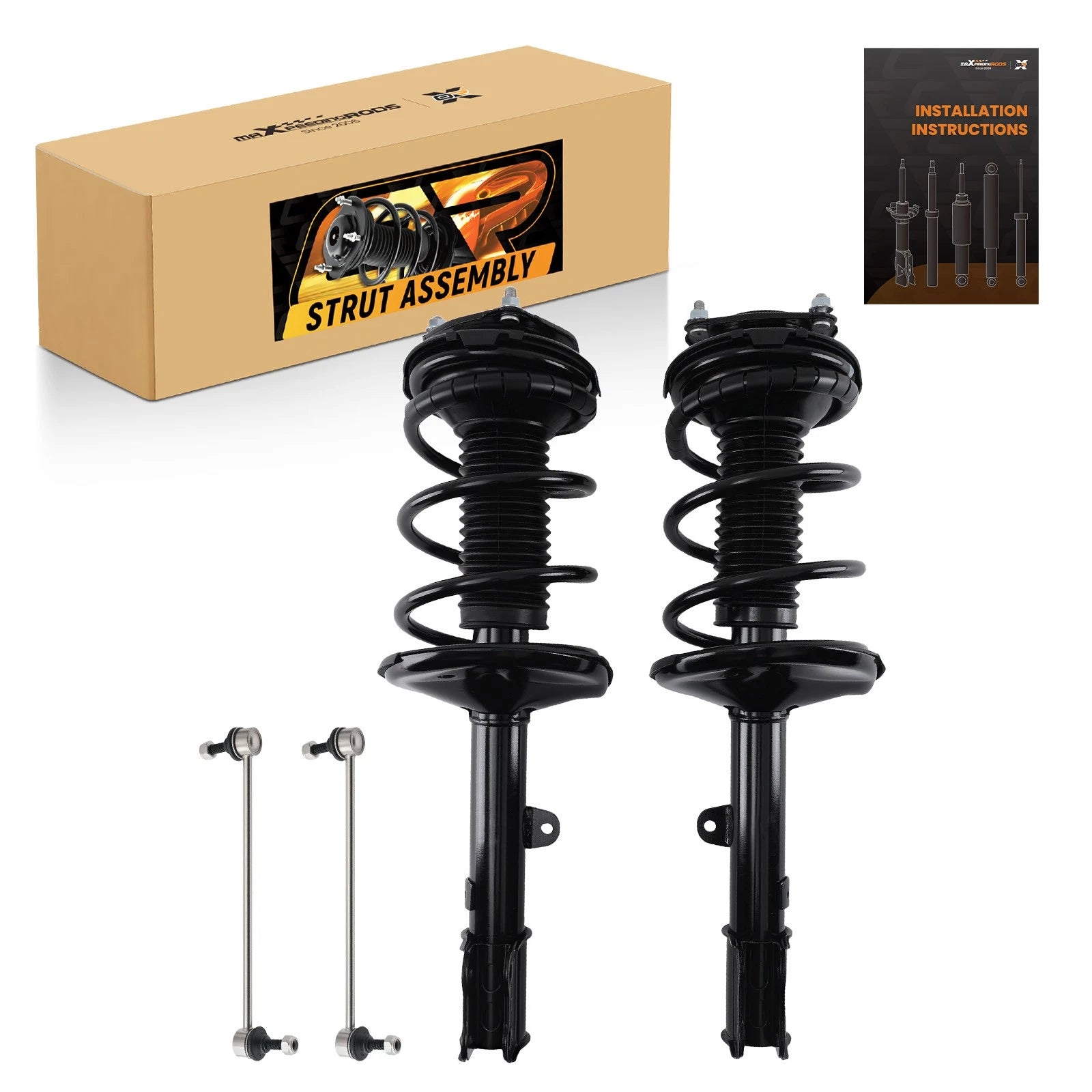 Set of 4 Front Struts with Coil Springs for Toyota RAV4 (2001–2005)
