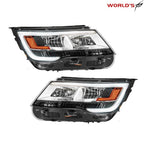 LED DRL Chrome Headlight Pair for Ford Explorer Limited/XLT (2016–2018)