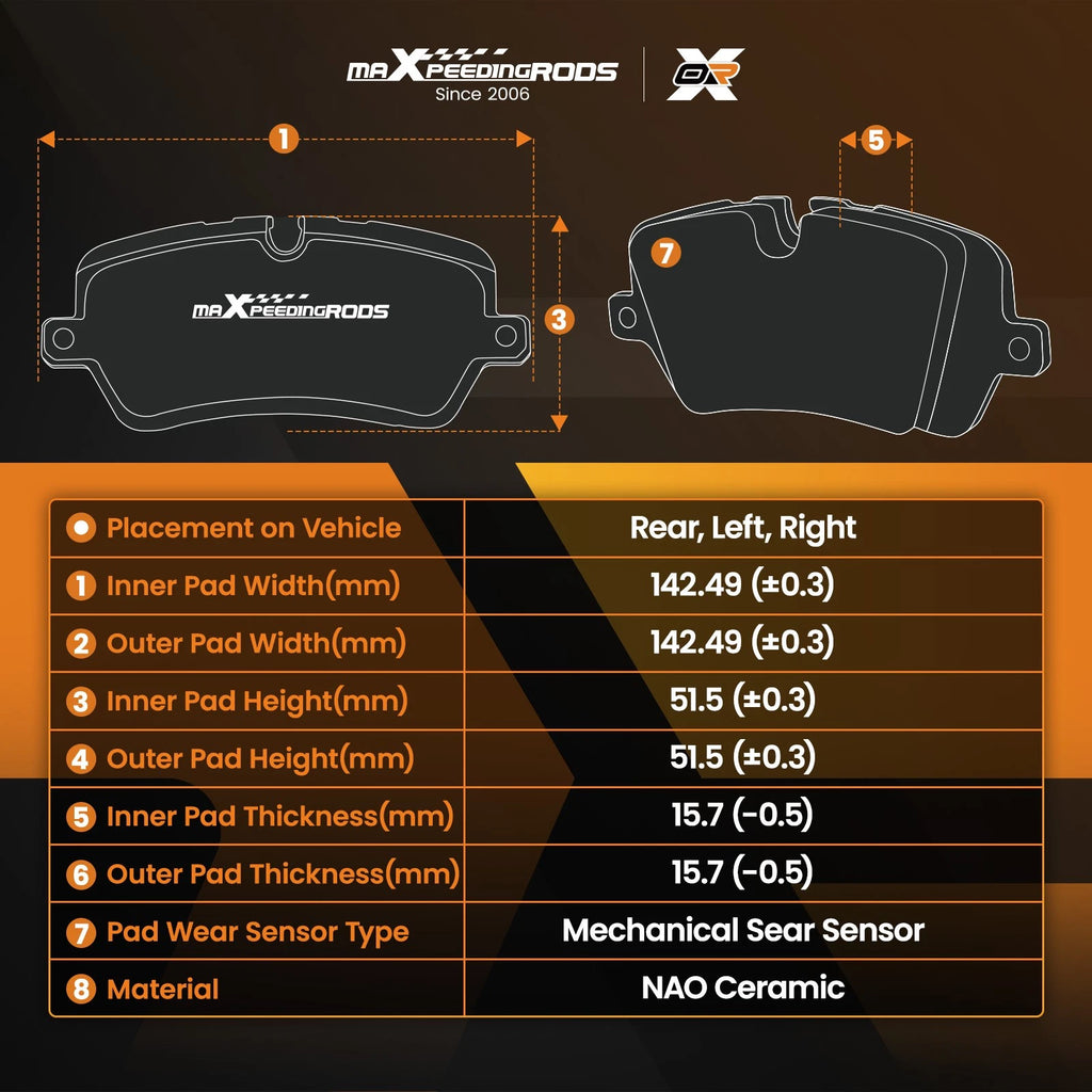 Rear Ceramic Brake Pads Kit for Chevrolet Astro Silverado 1500 (1999–2006)