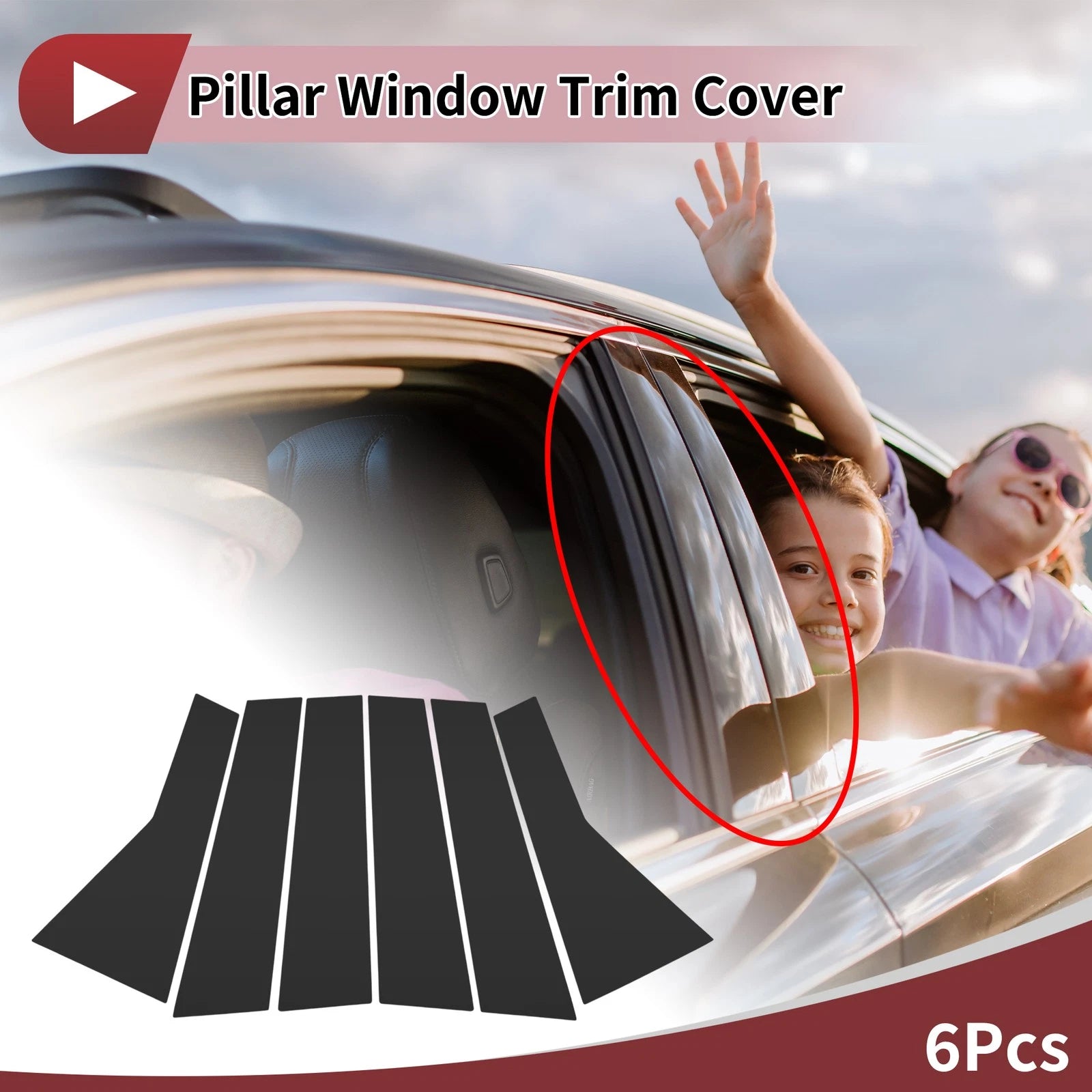 Door Pillar Window Trim for Nissan Pathfinder (2024) Black Front Rear Left Right