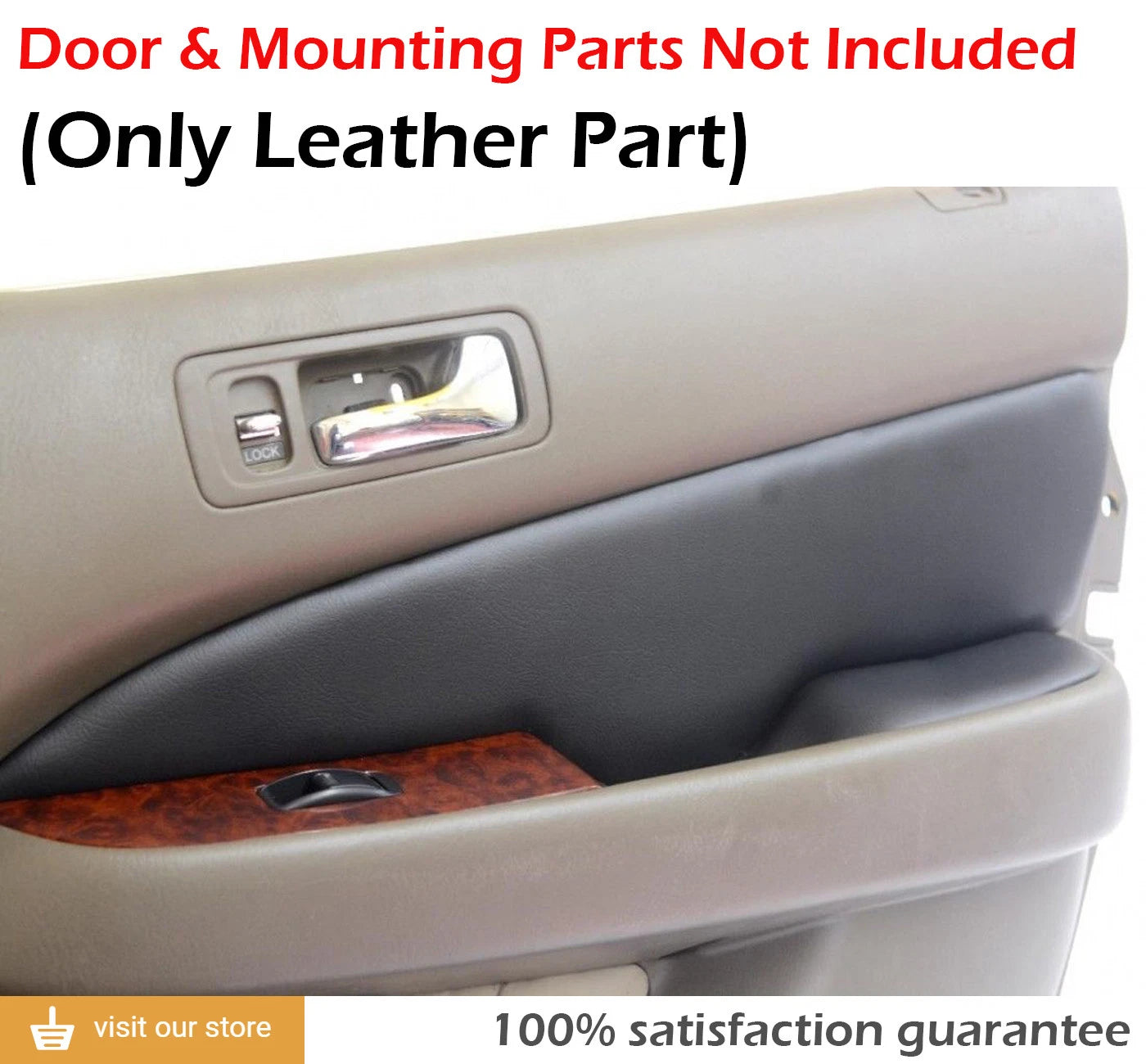 Leather Synthetic Door Panel Cover for Acura RL (1996–2003) Black