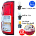 Driver Tail Light with Chrome Bezel for Ram 1500 (2019–2024) BULB LH