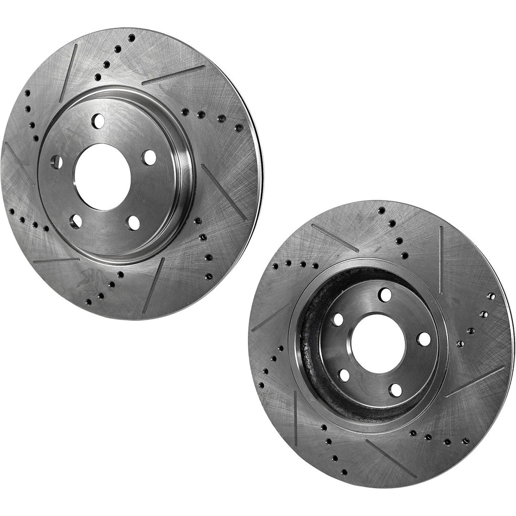 Cross-Drilled and Slotted Brake Discs for Ford Mustang (2015–2020)