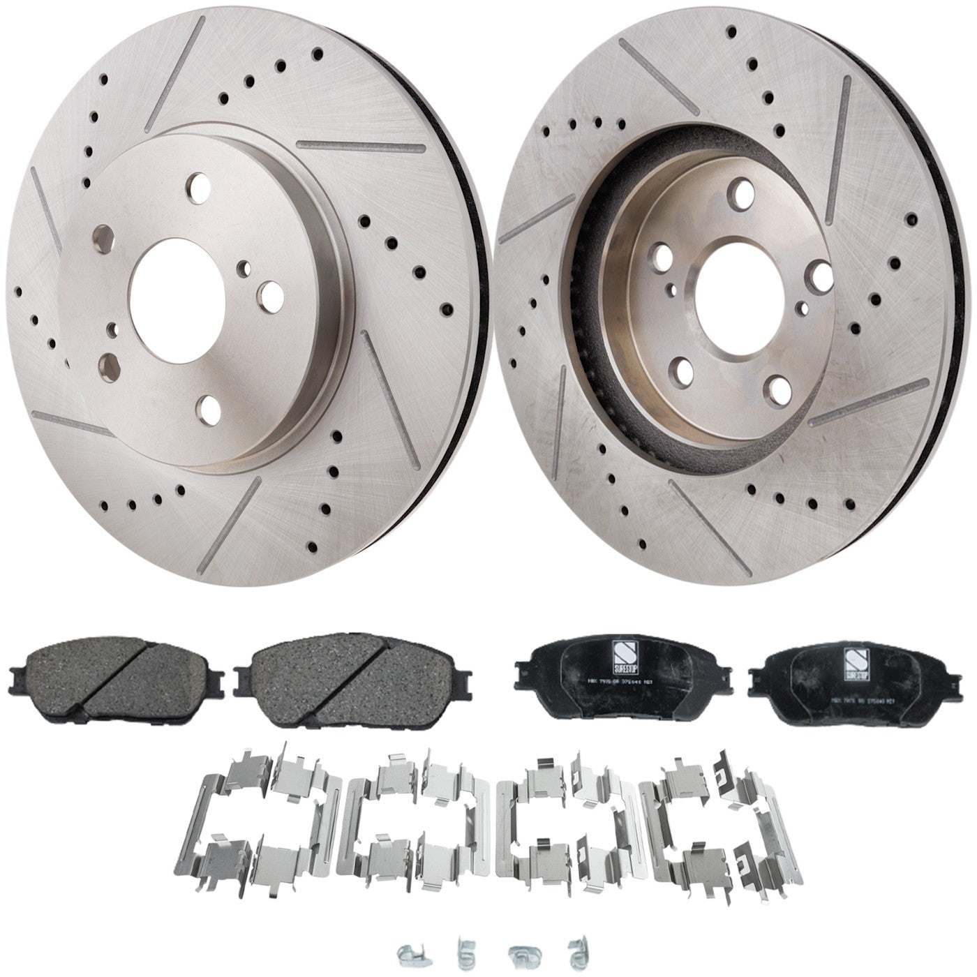 Brake Disc Rotors and Pads Kit for Toyota Sienna Solara Avalon Camry (2005–2006)