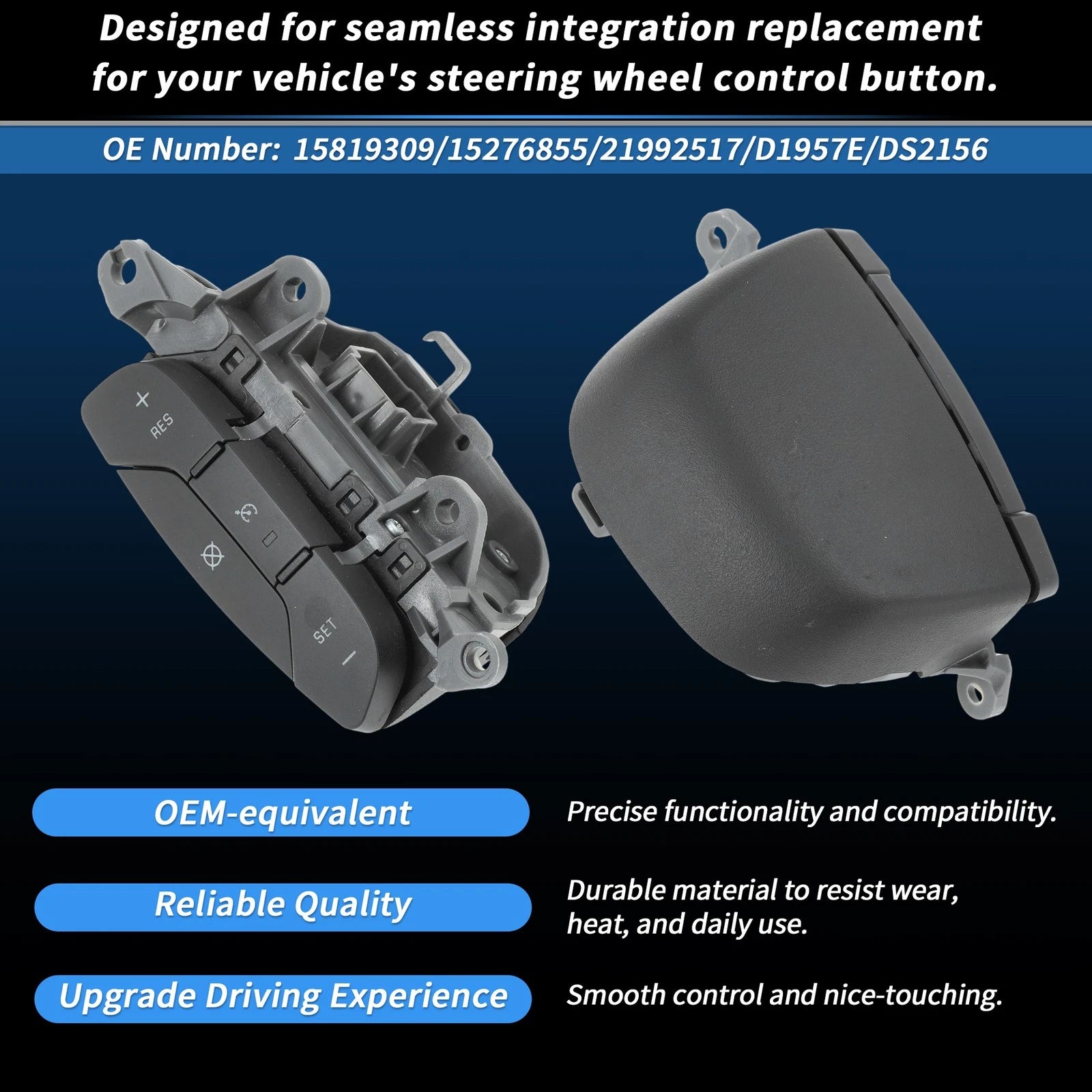 Left Steering Wheel Cruise Control Switch for Silverado Sierra (2007–2014) No. 15819309