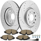Front Brake Pads & Drilled Slot Rotors for Volkswagen Golf (2017)