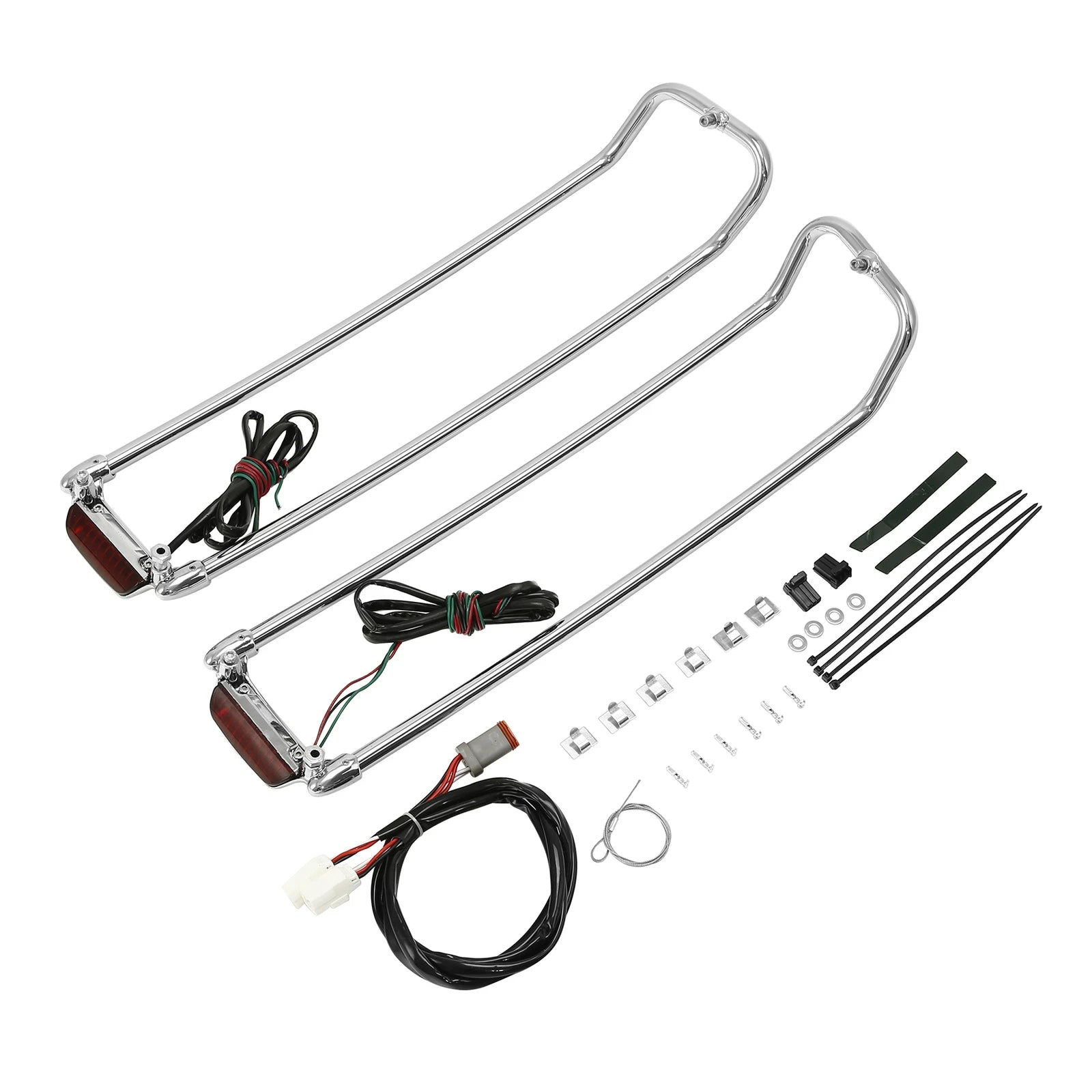 Saddlebag Lid Top Rail & LED Light for Harley Touring Street Road Glide (1994–2013)