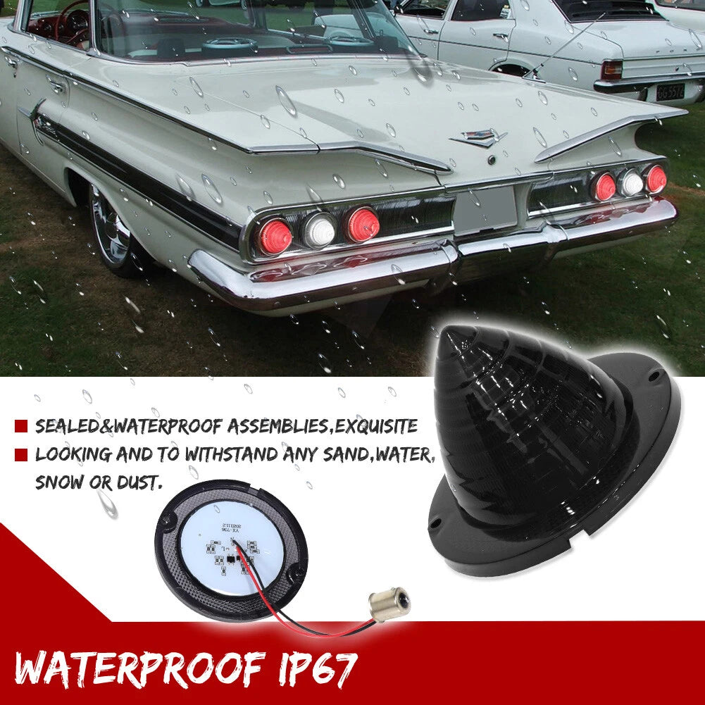 2PC Smoke White LED Backup Light for Chevrolet Impala Bel Air Biscayne (1960–1961)