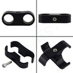 6AN Hose Separator Clamp for Oil Fuel Line (Aluminum Adapter Black) (—)
