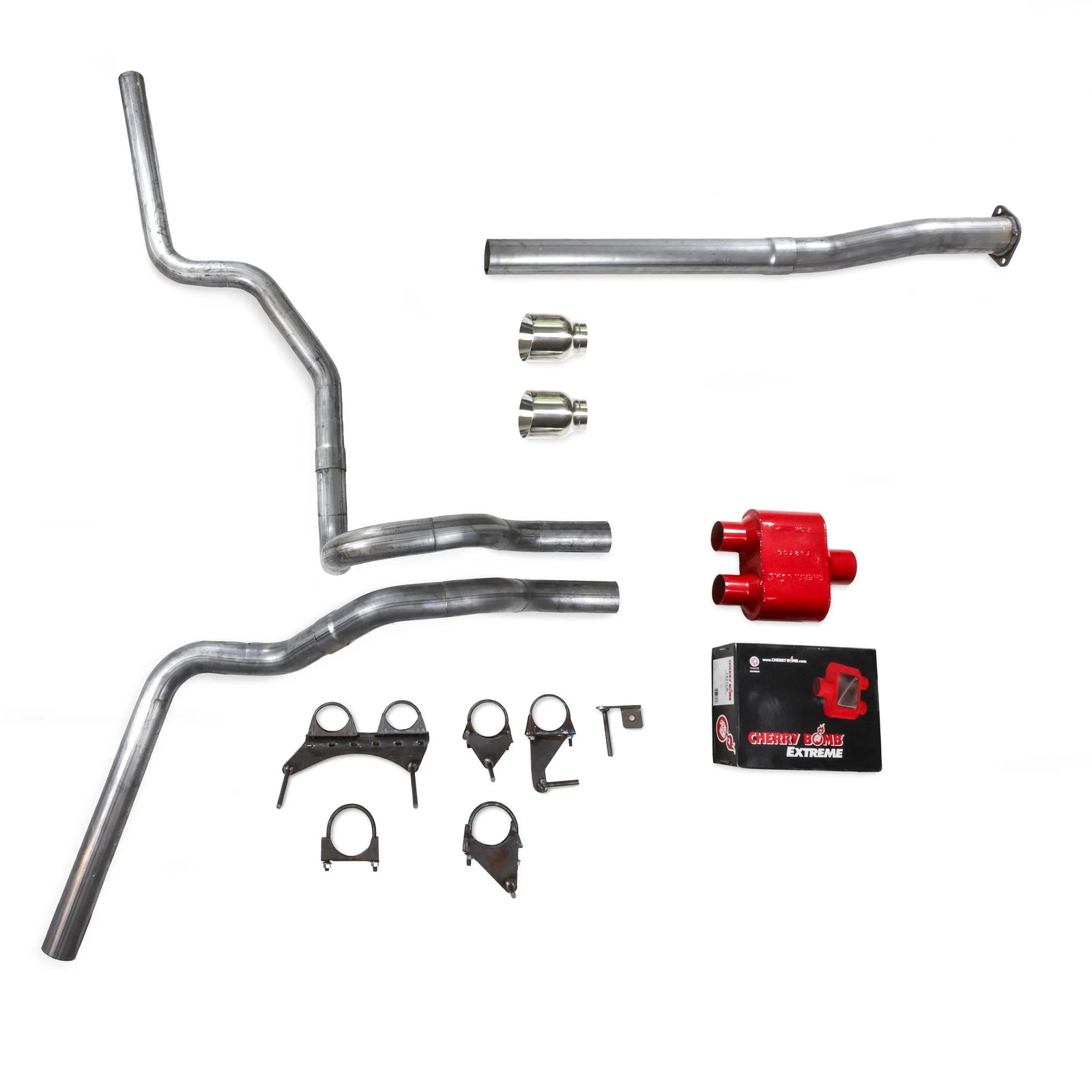 Dual Exhaust Kit for Toyota Tacoma (2016–2023) - 2.5" Cherry Bomb Tips