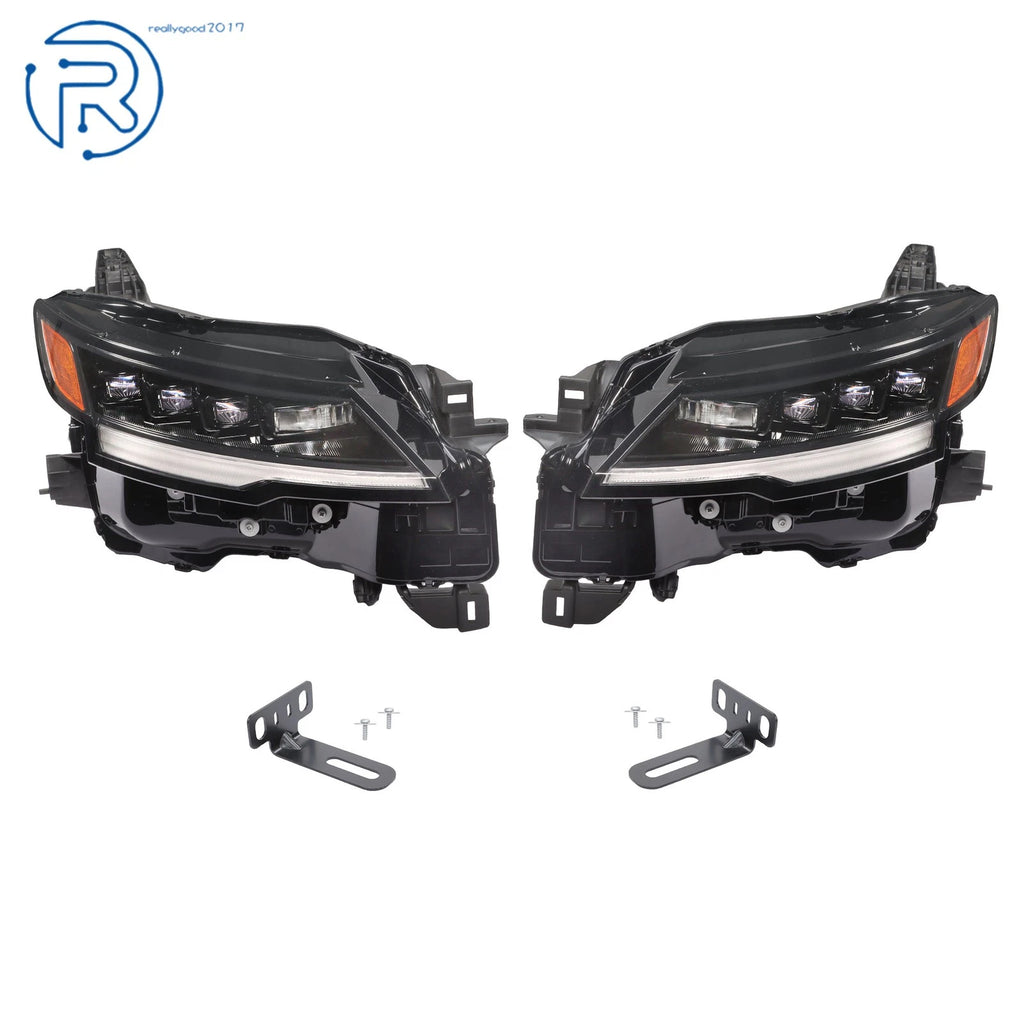 Set of 2 LED Headlights for Nissan Kicks (2025–2026) Left+Right Black Clear