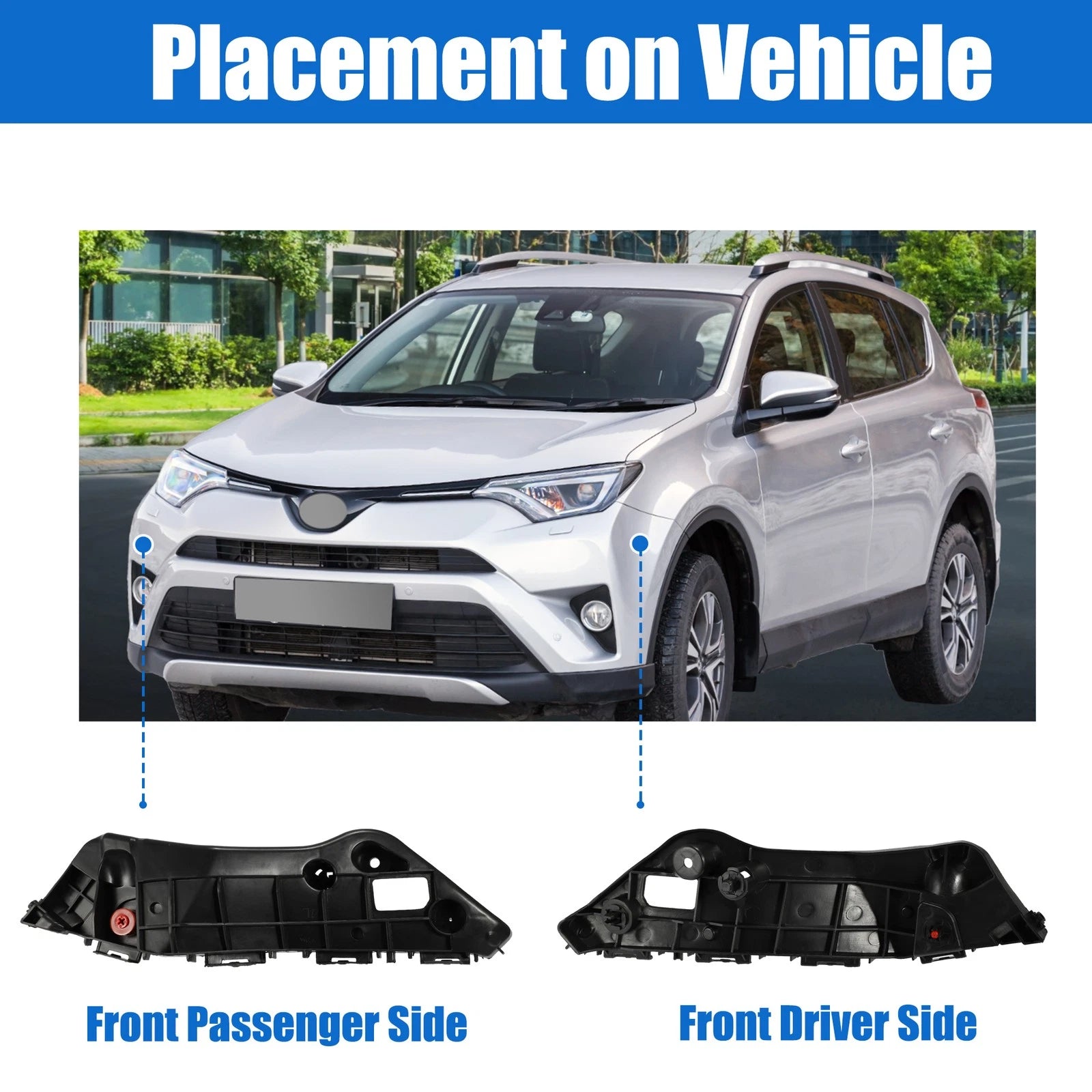 1 Pair Front Bumper Cover Support Rail for Toyota RAV4 (2019–2023)