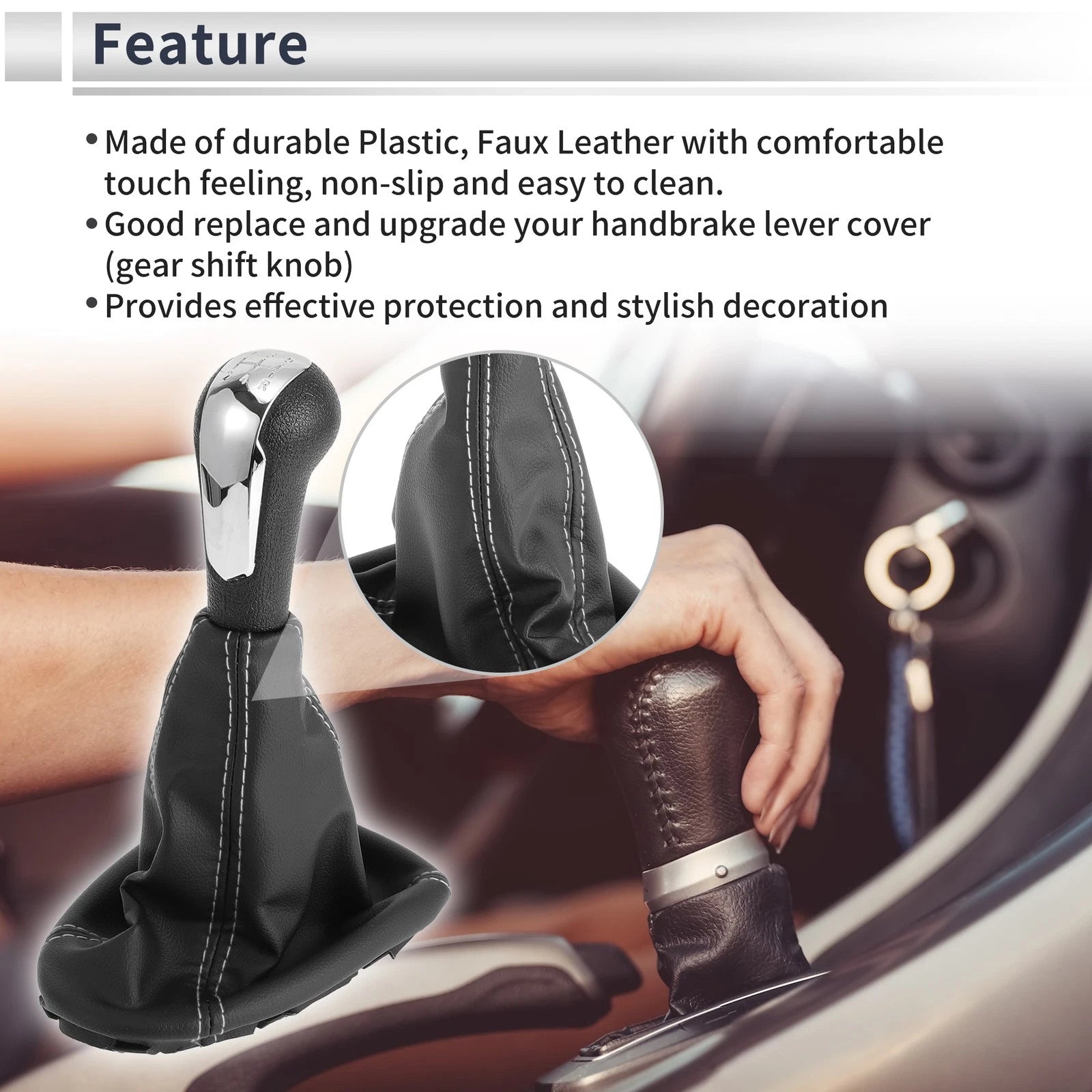 5 Speed Gear Shifter Knob with Cover for Chevrolet Spark (2011–2015)