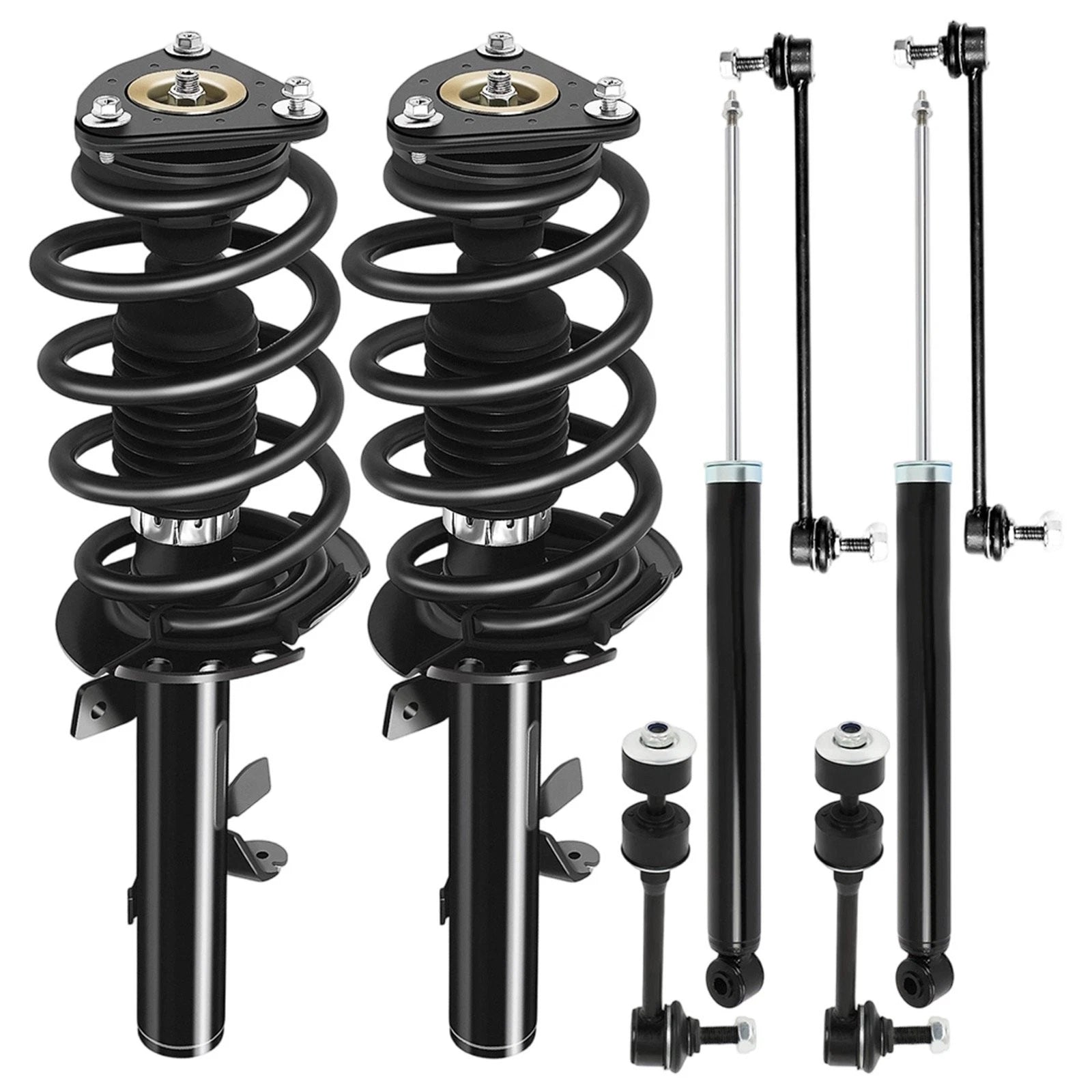 Front Struts w/ Coil Spring, Rear Shocks, Sway Bar Links for Ford Escape (2014–2018)