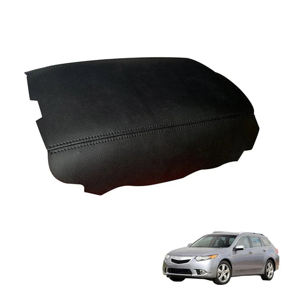Center Console Lid Armrest Cover for 2009-2014 Acura TSX - Black Leather