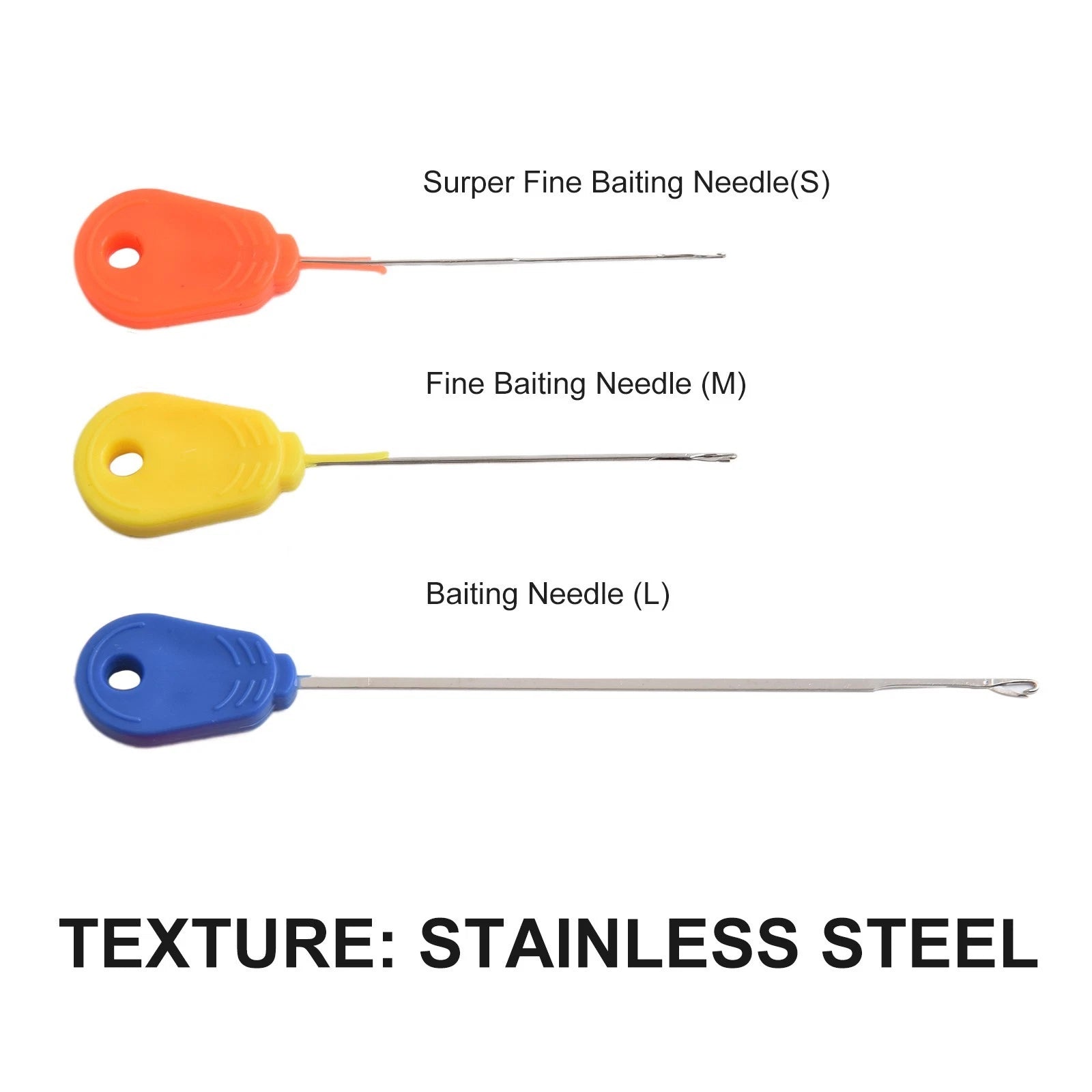 Set of 4 Carp Fishing Boilie Baiting Needles for Anglers