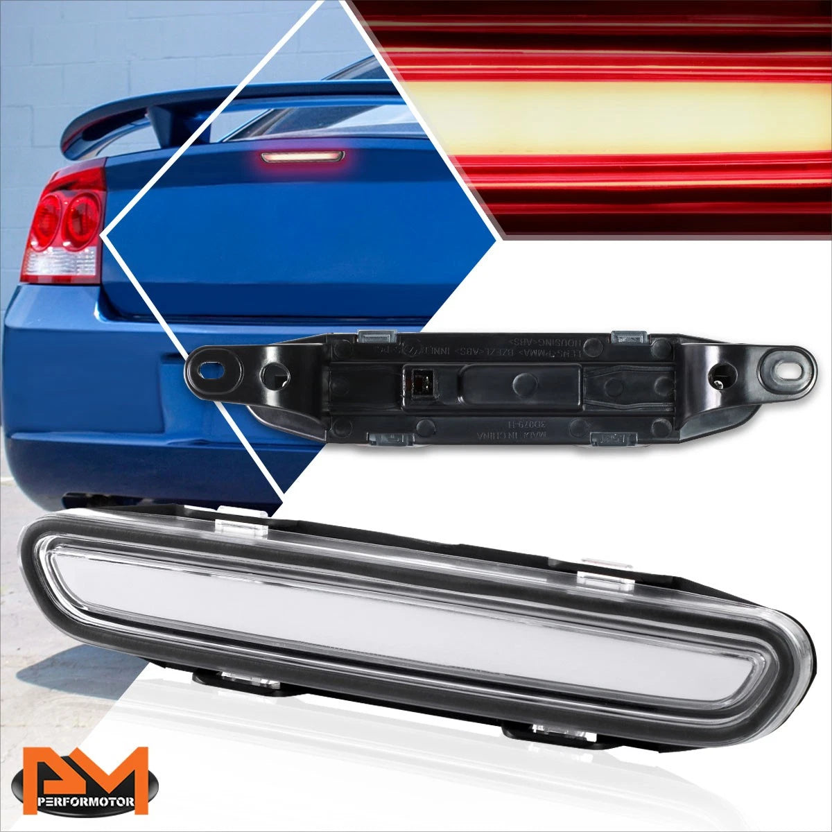 3D LED Bar Tail Brake Light for Dodge Charger (2006–2010) Chrome