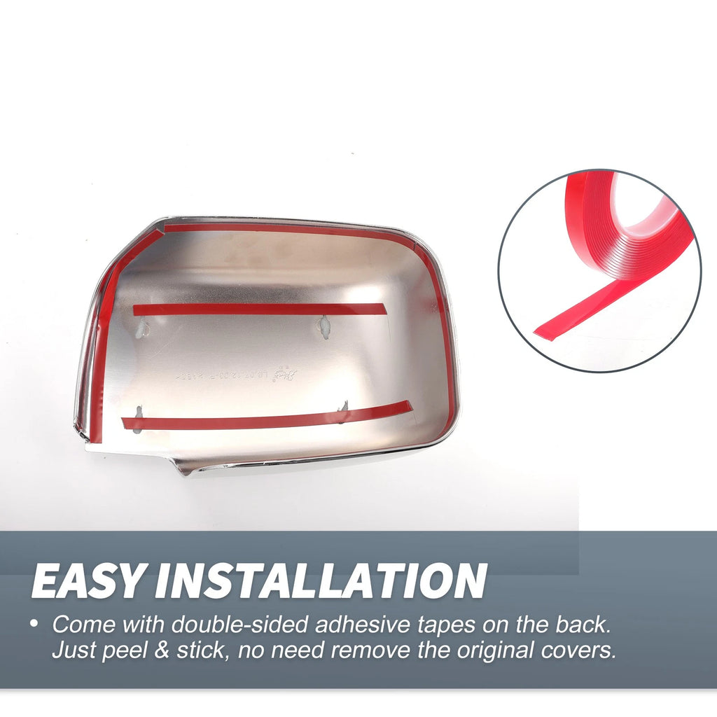 Pair Rearview Mirror Cover Overlay Chrome for Nissan X-Trail Rogue (2008–2013)