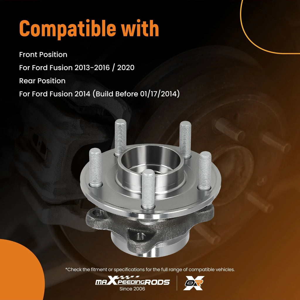 2X Front Rear Wheel Hub Bearing for Ford Fusion (2013–2020) Lincoln MKZ (2013–2016)
