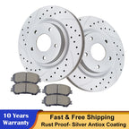 Front Drilled Rotors Ceramic Brake Pads Kit for Nissan Rogue (2014–2017)