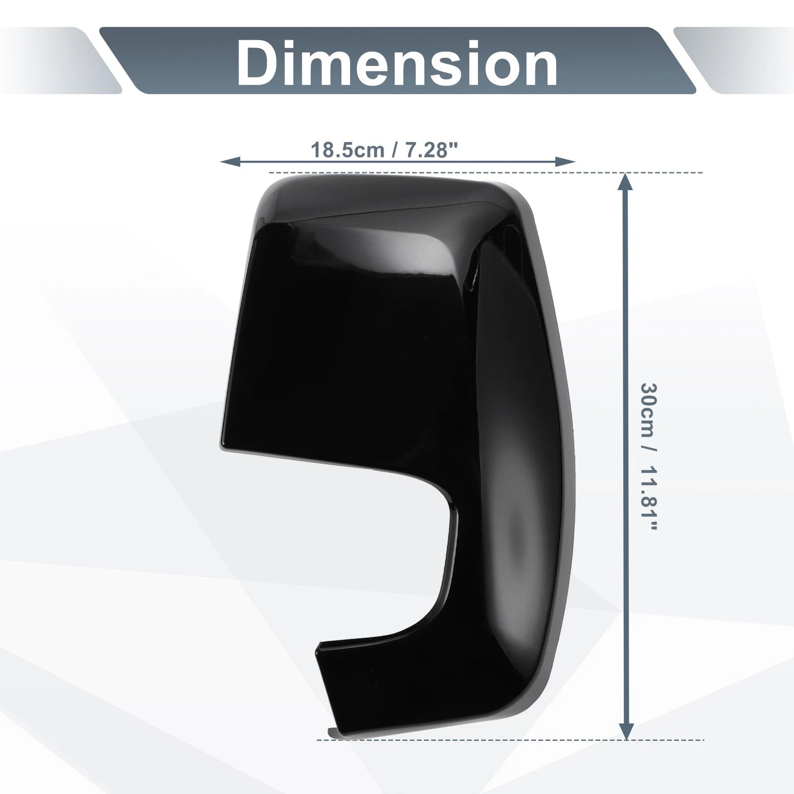 Left Rearview Mirror Cover Cap Gloss Black for Ford Transit Custom (2012–2023)
