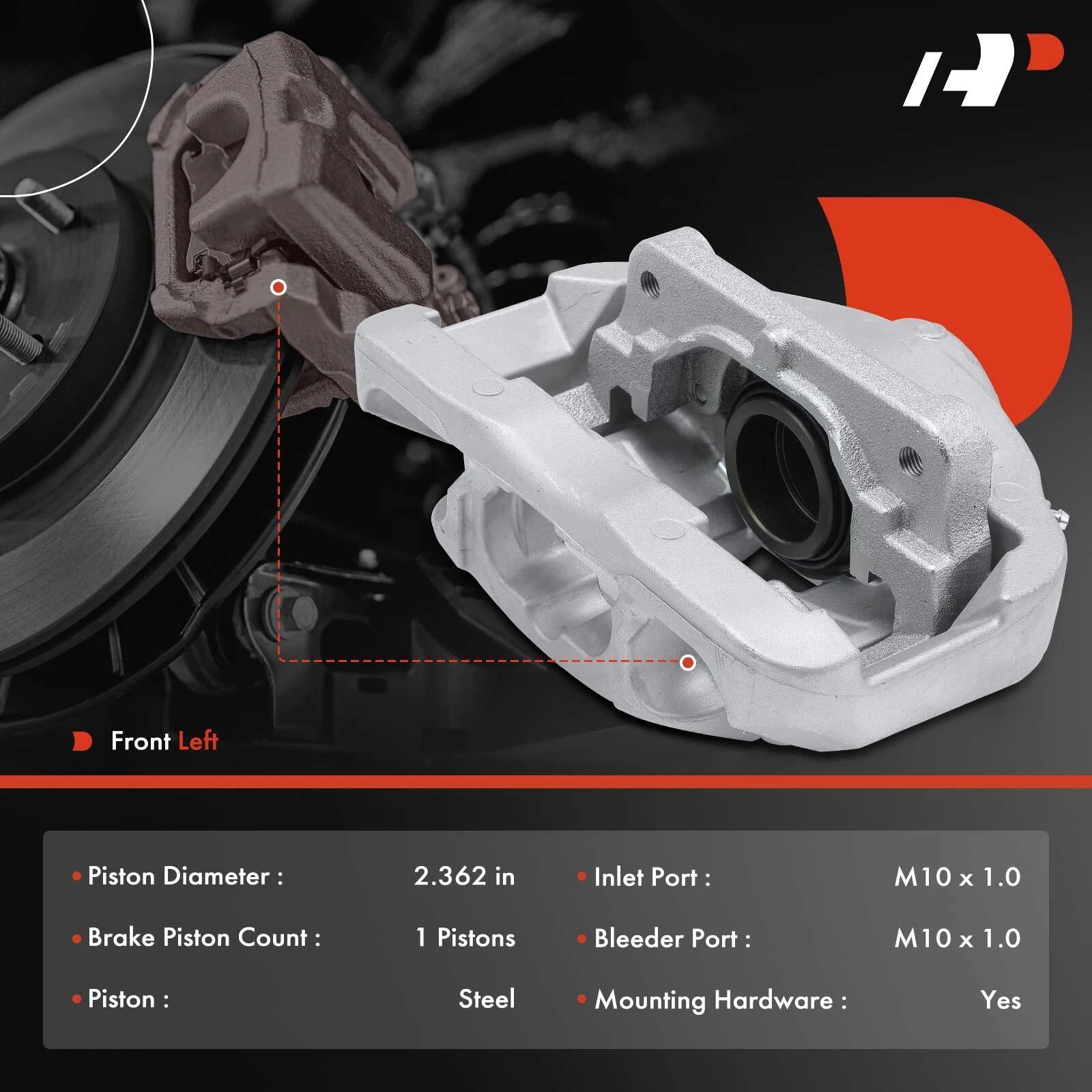 Front Driver Side Brake Caliper with Bracket for BMW 525i 528i 530i (2001-2007)