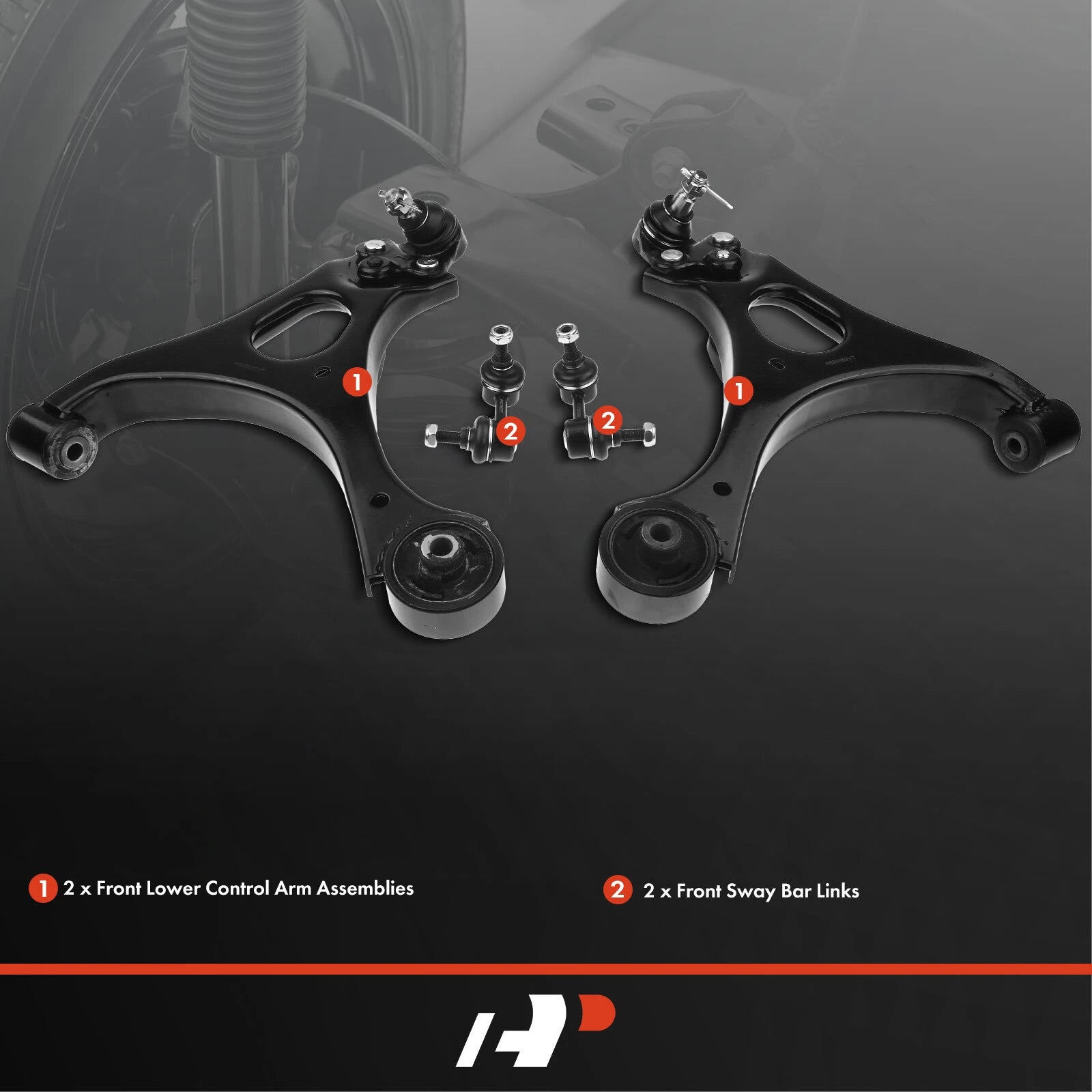 Set of 4 Front Lower Control Arms with Ball Joints for Honda Civic