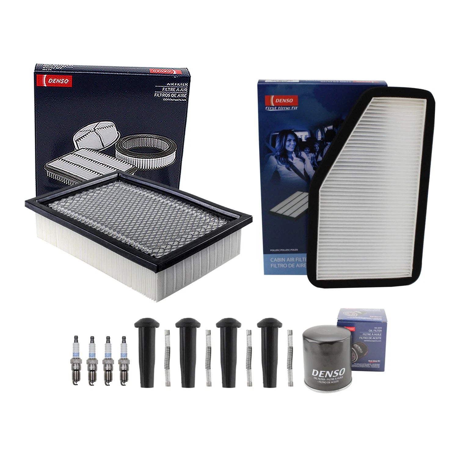 Denso Tune Up Kit 4 Spark Plugs & Boots for Escape Mariner Tribute (2001–2012)