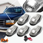 5Pcs Cab Roof Running Light W/Switch Chrome White LED for F-Series (1980–1996)