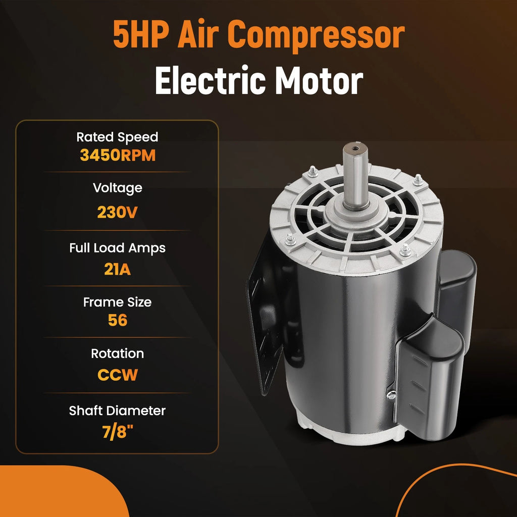 Air Compressor Electric Motor for Various Models (3450 RPM, 230V)