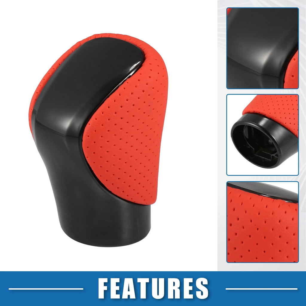 Automatic Gear Shift Knob for Lexus (2010–2023) - Black Red Faux Leather