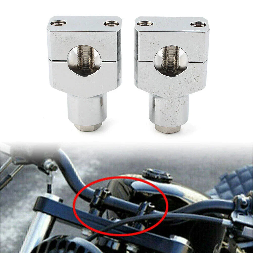 1" Motorcycle Handlebar Risers Clamp Mounts for Harley Fatboy