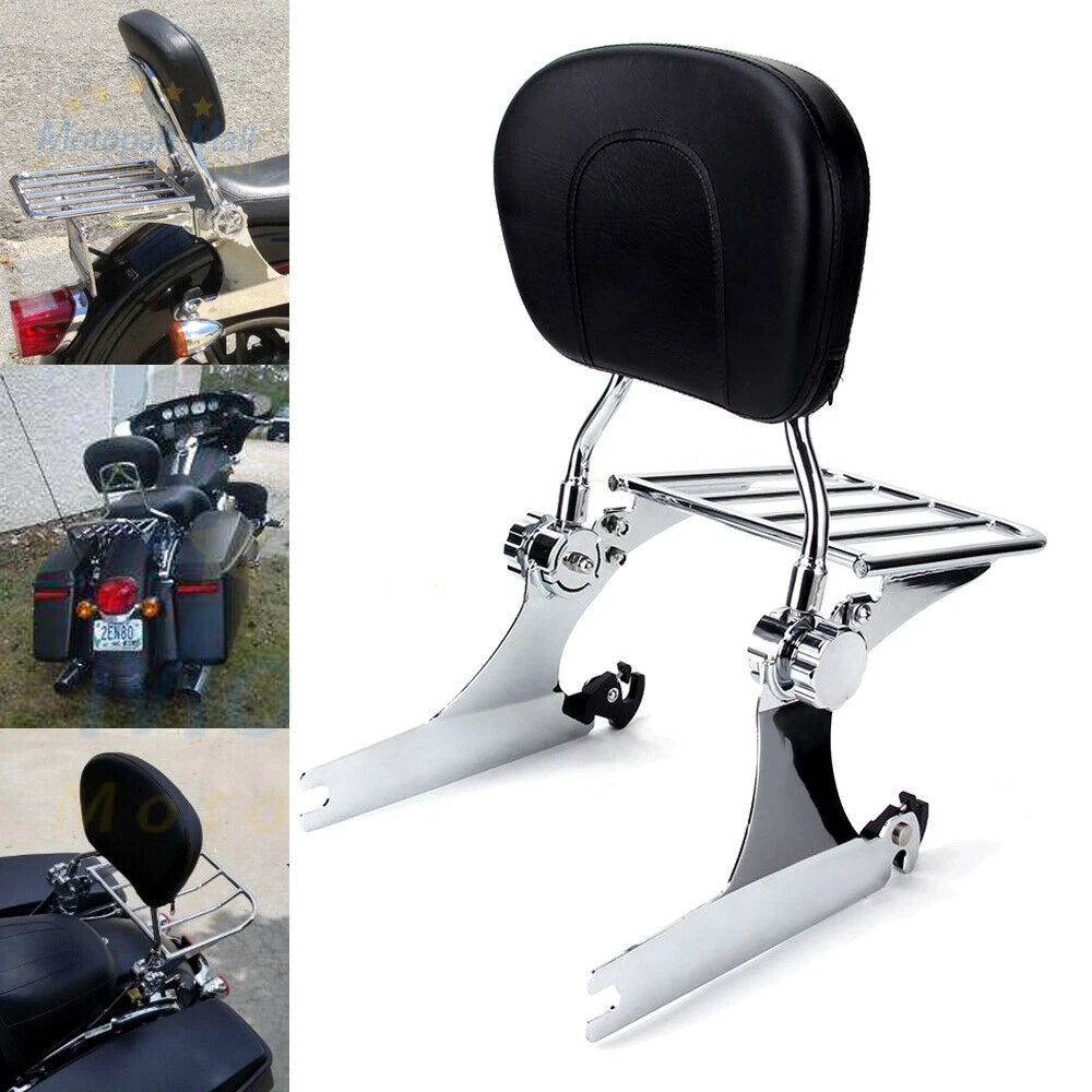 Passenger Backrest Sissy Bar Luggage Rack for Harley Dyna FXD FXDL FXDC (2006–2018)