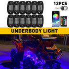 12 Pods LED RGB Underbody Rock Lights for Universal Vehicles (2010–2023)
