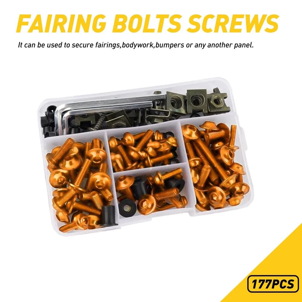 177Pcs Fairing Bolt Screws Kit for Kawasaki Ninja ZX6R ZX7R ZX9R ZX12R ZX14