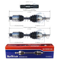 Set of 2 Front CV Axles & Intermediate Shafts for Dakota Raider