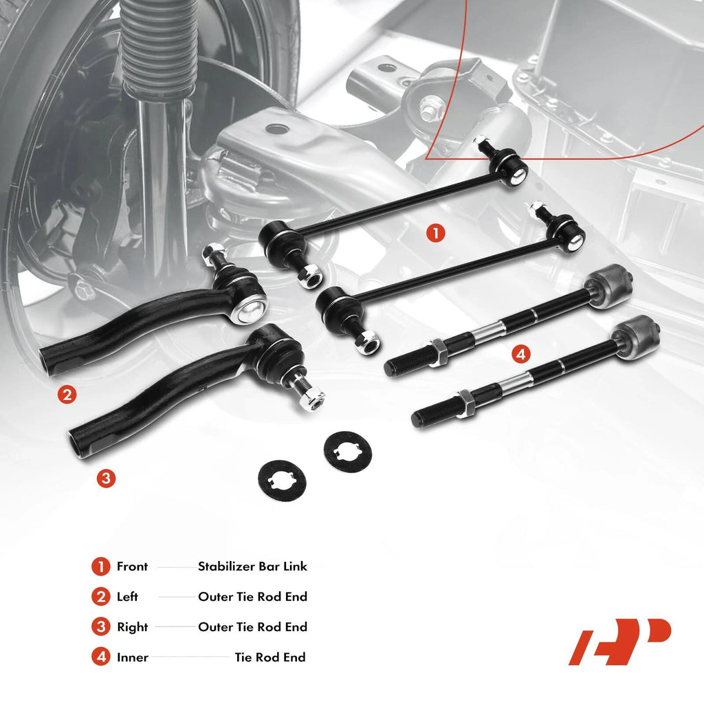 6x Front Sway Bar Link & Tie Rod End for Toyota Corolla (2003-2008)