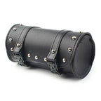 Sissy Bar Saddlebag Fork Roll Barrel Bag for Touring Motorcycle (blk)